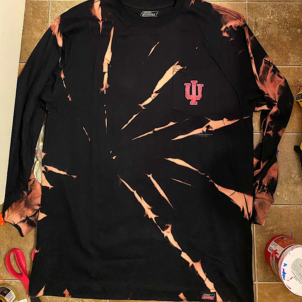 IU custom screen printed and tie dyed shirt.